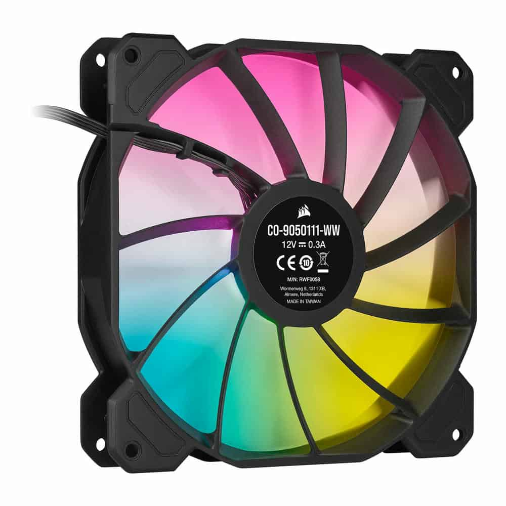 (image for) Corsair iCUE SP140 RGB ELITE Dual 140mm PWM Fan Twin Pack with Lighting Node CORE Black